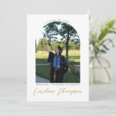 Modern Gold Script Photo Arch & Collage Afstuderen Kaart (Staand voorkant)