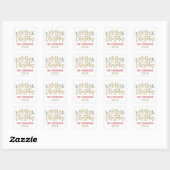 Modern Gold Script, prettig kerstfeest Vierkante Sticker (Vel)
