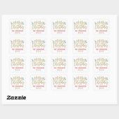 Modern Gold Script, prettig kerstfeest Vierkante Sticker (Vel)