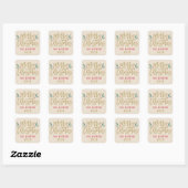 Modern Gold Script, prettig kerstfeest Vierkante Sticker (Vel)