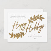 Modern Gold Script Prettige feestdagen Business (Voorkant / Achterkant)