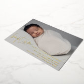 Modern Gold Script Religious Baptism & Christening Folie Uitnodiging (Gedraaid)