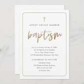 Modern Gold Script Religious Baptisme Kaart (Voorkant / Achterkant)