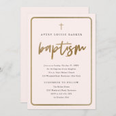 Modern Gold Script Religious Baptisme Kaart (Voorkant / Achterkant)