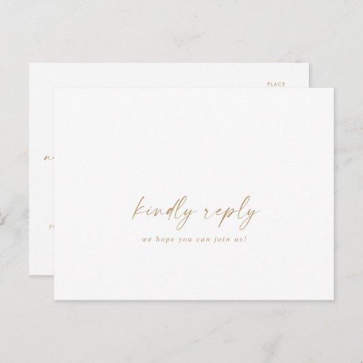 Modern Gold Script Song Request RSVP Briefkaart (Voorkant / Achterkant)