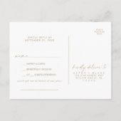 Modern Gold Script Song Request RSVP Briefkaart (Achterkant)