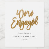 Modern Gold Script We zijn een servicepartij Wijn Etiket (Enkel label)