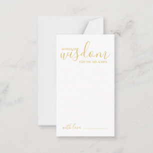 Modern Gold Script Weddenvice en -kroes Advieskaart