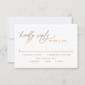 Modern Gold Script Wedding Meal Options RSVP (Devant)