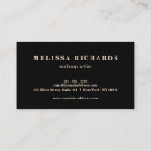 Modern Gold & Sequin Makeup Stijlvol Visitekaartje (Achterkant)