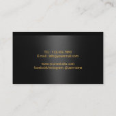 Modern Gold Shield Monogram Logo Black Metallic Visitekaartje (Achterkant)