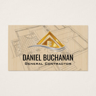 Modern Gold Silver Home Logo architect Visitekaartje