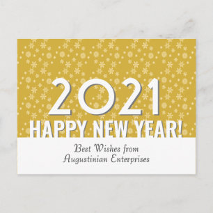 Modern GOLD Snowflakes Gelukkig nieuwjaar 20 Briefkaart