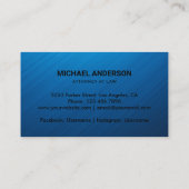 Modern Gold Stripe Navy Blue Lawyer Visitekaartje (Achterkant)