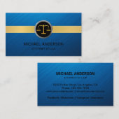 Modern Gold Stripe Navy Blue Lawyer Visitekaartje (Voorkant / Achterkant)