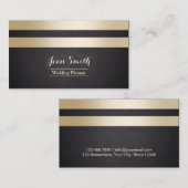 Modern Gold Stripes Wedding Planning Visitekaartje (Voorkant / Achterkant)