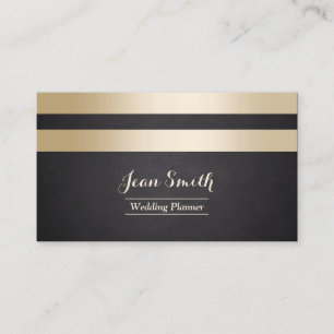 Modern Gold Stripes Wedding Planning Visitekaartje