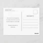 Modern Gold Stroke Wit Afstuderen Aankondiging Briefkaart (Achterkant)