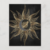 Modern Gold Sun Moon Planet Universe Mandala Briefkaart (Voorkant)