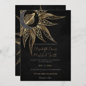 Modern Gold Sun Moon Planet Universe Mandala Kaart (Voorkant / Achterkant)