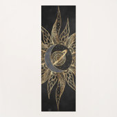 Modern Gold Sun Moon Planet Universe Mandala Yogamat (Voorkant)
