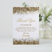 Modern Gold Surprise Pensioenfeest 2025 Bedankkaart (Staand voorkant)