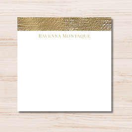 Modern Gold Texture Lined Personalized Name Notitiekaartje
