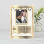 Modern Gold Texture Save The Date (Staand voorkant)