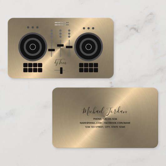 Modern Gold-Tone 2019 DJ Visitekaartje (Voorkant / Achterkant)
