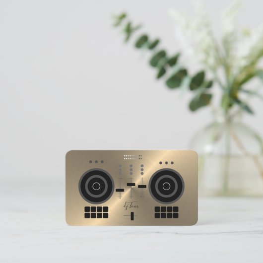 Modern Gold-Tone 2019 DJ Visitekaartje (Staand voorkant)