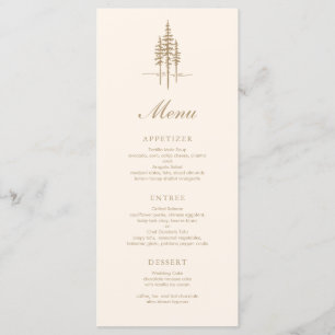 Modern Gold Tree Forest rustieke bruiloft Menu