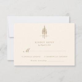 Modern Gold Tree Forest rustieke bruiloft RSVP Kaartje