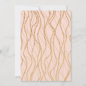Modern Gold Waves Handschrift Blush Vrijgezellenfe Kaart (Achterkant)