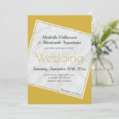 Modern Gold Wedding Uitnodiging (Staand voorkant)