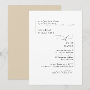 Modern Gold Wedding Uitnodiging