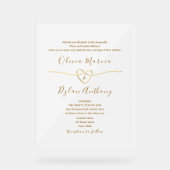 Modern Gold Wedding Uitnodiging Acryl Bord (Voorkant)