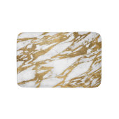 Modern Gold White Marble Stone Chic Pattern Badmat (Voorkant)