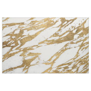 Modern Gold White Marble Stone Chic Pattern Stof