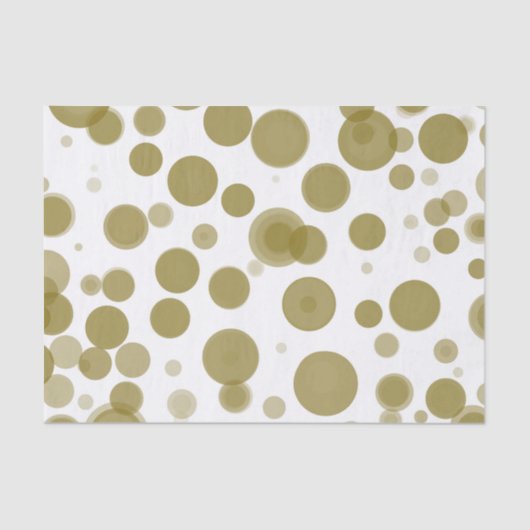Modern Gold & White Polka Dot Bubbles Party Tissuepapier (Voorkant)