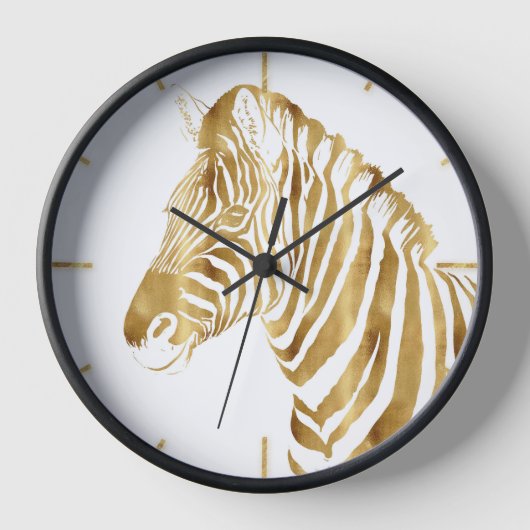 Modern Gold White Zebra Animal Safari Design (Voorkant)