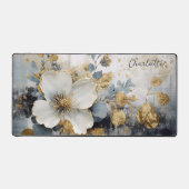 Modern Golden Abstract Floral Gepersonaliseerde na Bureaumat (Voorkant)