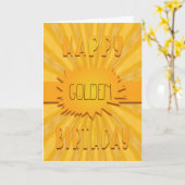 Modern Golden Birthday Kaart (Gele Bloem)