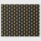 Modern Golden Black Christmas Tree Cadeaupapier (Vlak)