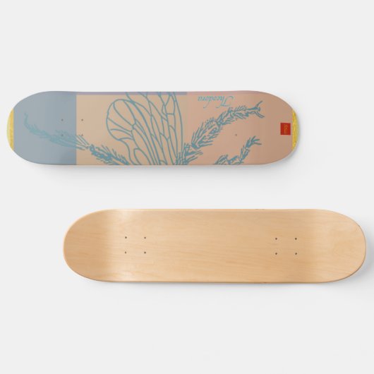 Modern Golden Blue Bee Skateboard (Horizontaal)