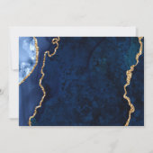 Modern Golden Blue Marble RN Nursing Afstuderen Bedankkaart (Achterkant)