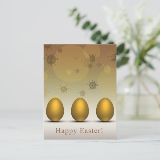 Modern Golden Easter Eggs Holiday Briefkaart (Staand voorkant)