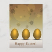 Modern Golden Easter Eggs Holiday Briefkaart (Voorkant)