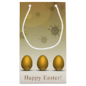 Modern Golden Easter Eggs Klein Cadeauzakje (Achterkant)