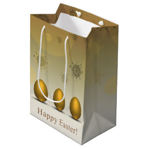 Modern Golden Easter Eggs Medium Cadeauzakje