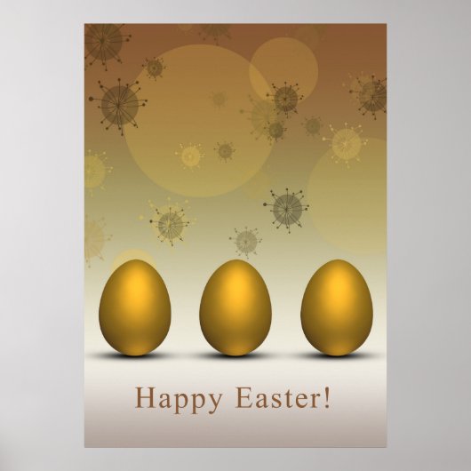 Modern Golden Easter Eggs Poster (Voorkant)